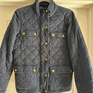 J Crew Mercantile Quilted Jacket with Yellow Buttons